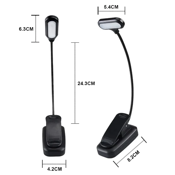 LED-Leselampe für Buch mit Klemme