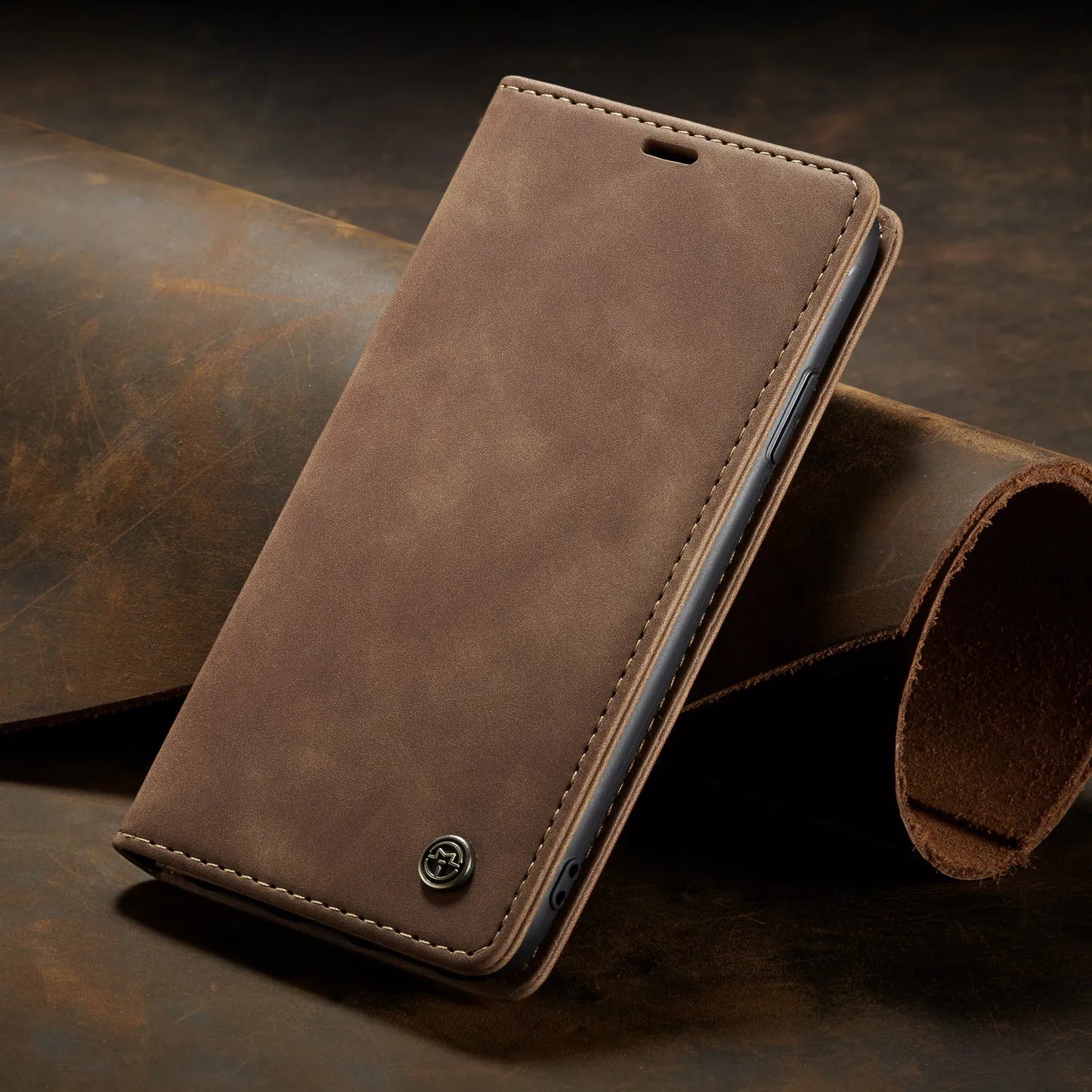 Magnetische Wallet Hülle für Samsung Galaxy A14/A53/A54/A73/S20Ultra/S20Plus/S20/S21Ultra/S21Plus/S21/S21FE/S22Ultra/S22Plus/S22/S23Ultra/S23Plus/S23/S24Plus/S4- Flip Case Braun