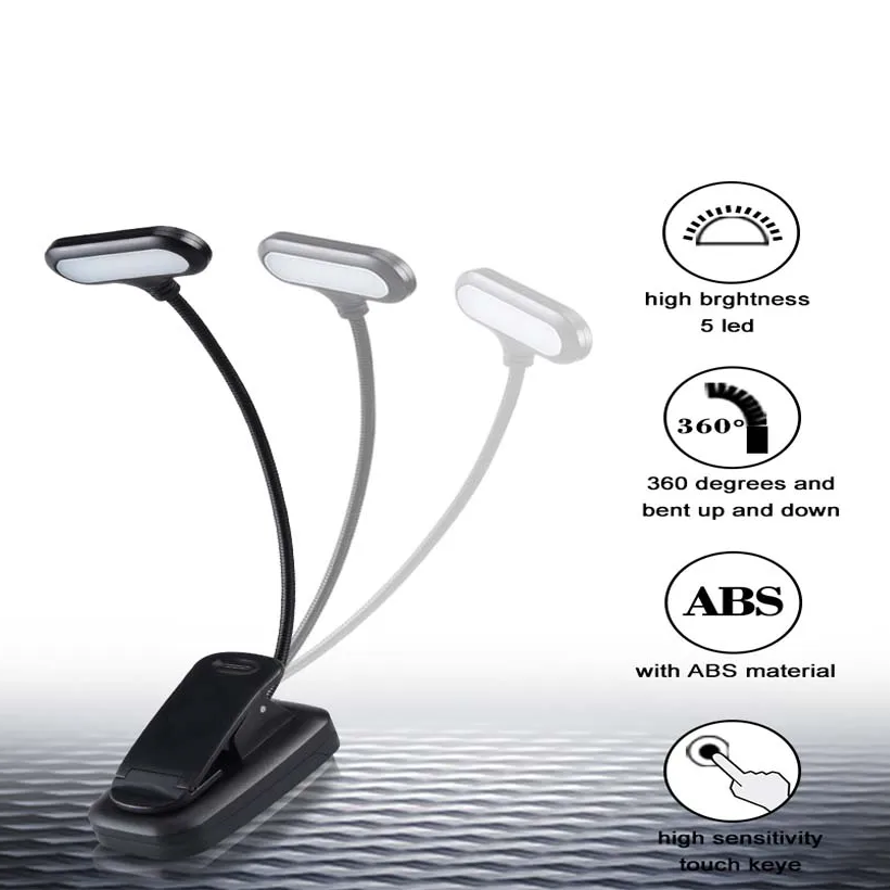LED-Leselampe für Buch mit Klemme