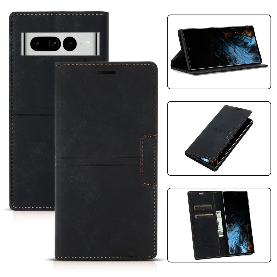Magnetische Leder Wallet Hülle Flip Case - Google Pixel