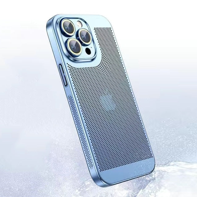 Galvanisierte iPhone Hülle hellblau