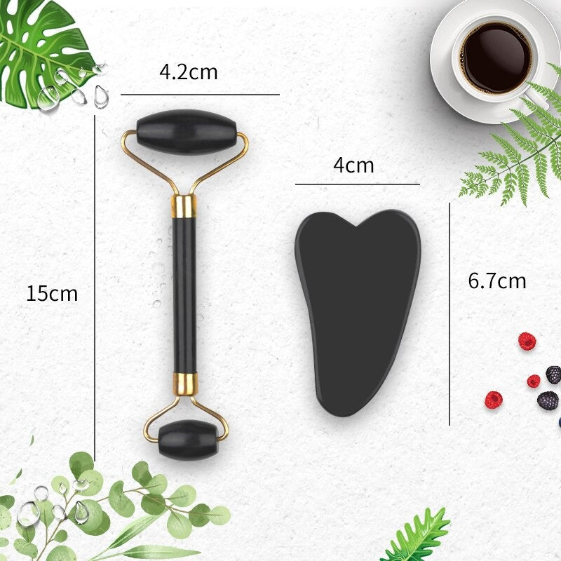 Gesichts Wellness - Jade Roller und Gua Sha Stein