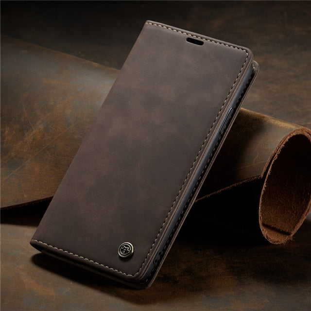 Luxury Flip Case iPhone, magnetische Wallet Hülle - iPhone coffee