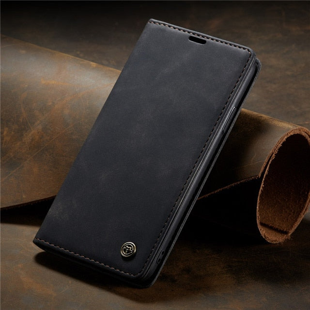 Luxury Flip Case iPhone, magnetische Wallet Hülle - iPhone schwarz