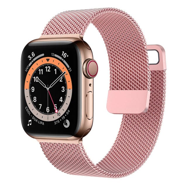 Magnetisches Milanaise-Armband | Apple Watch pink gold