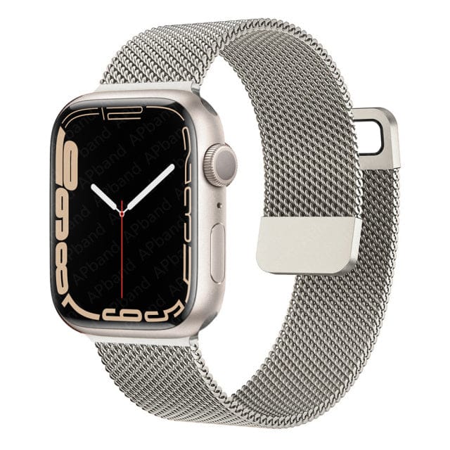 Magnetisches Milanaise-Armband | Apple Watch starlight