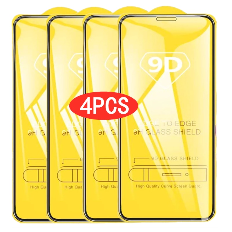 4Stk FULL COVER iPhone Displayschutz GLAS 9D | hüllenfreundlich
