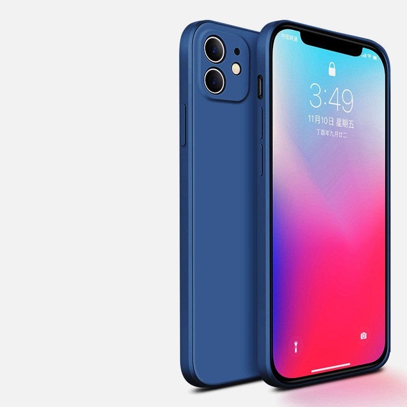 Soft Silikon Case mit Mikrofaser gefüttert - iPhone blau