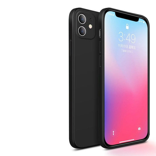 Soft Silikon Case mit Mikrofaser gefüttert - iPhone schwarz