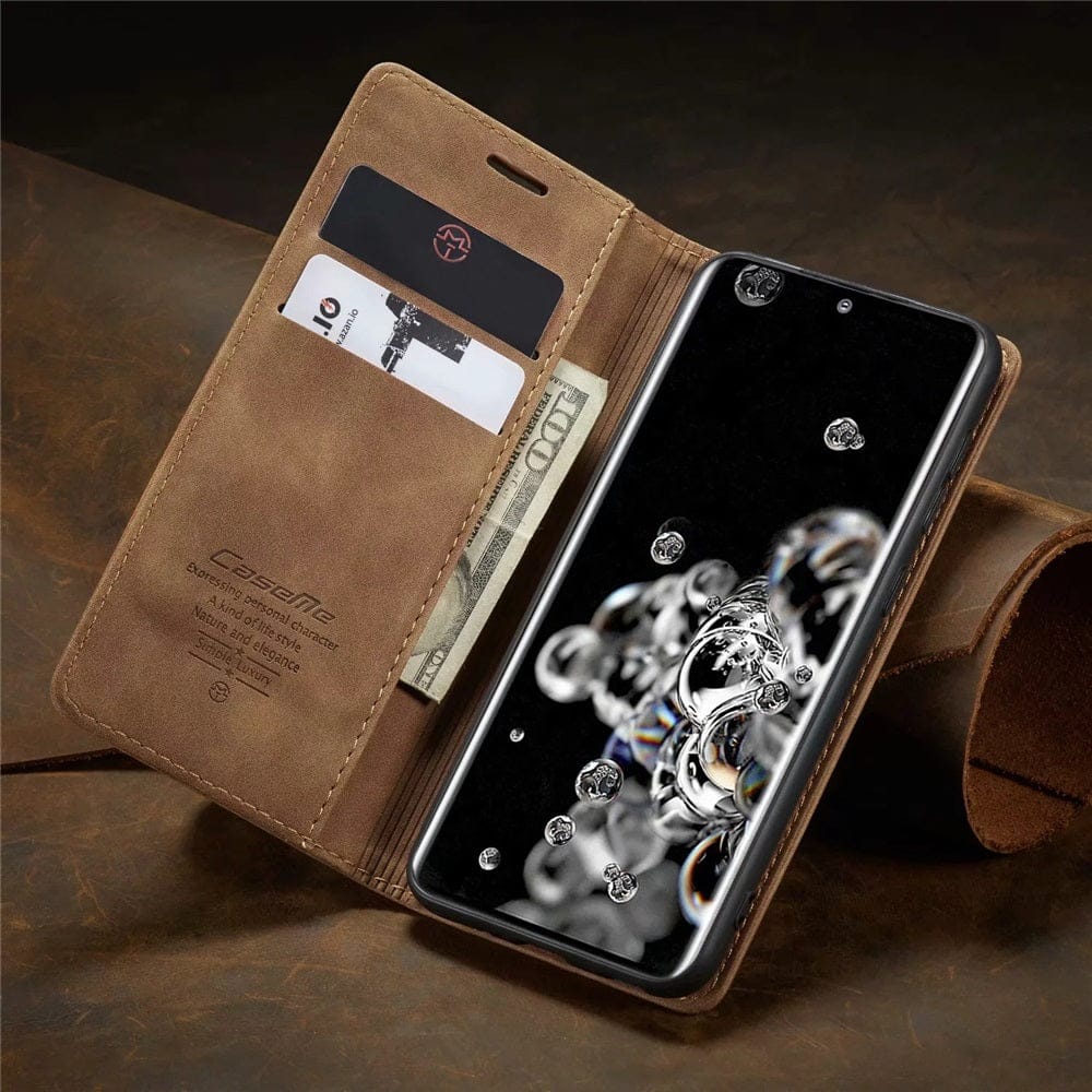 Magnetische Wallet Hülle für Samsung A02s/A12/A13/A21s/A22/A32/A33/A42/A52/A52s/A53/A72/M20/M31/M51/S21FE/S21/S21Plus/21Ultra/S22/S22Plus/S22Ultra - Flip Case