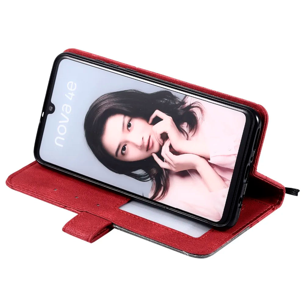 Magnetische Leder Wallet Hülle Flip Case - Huawai