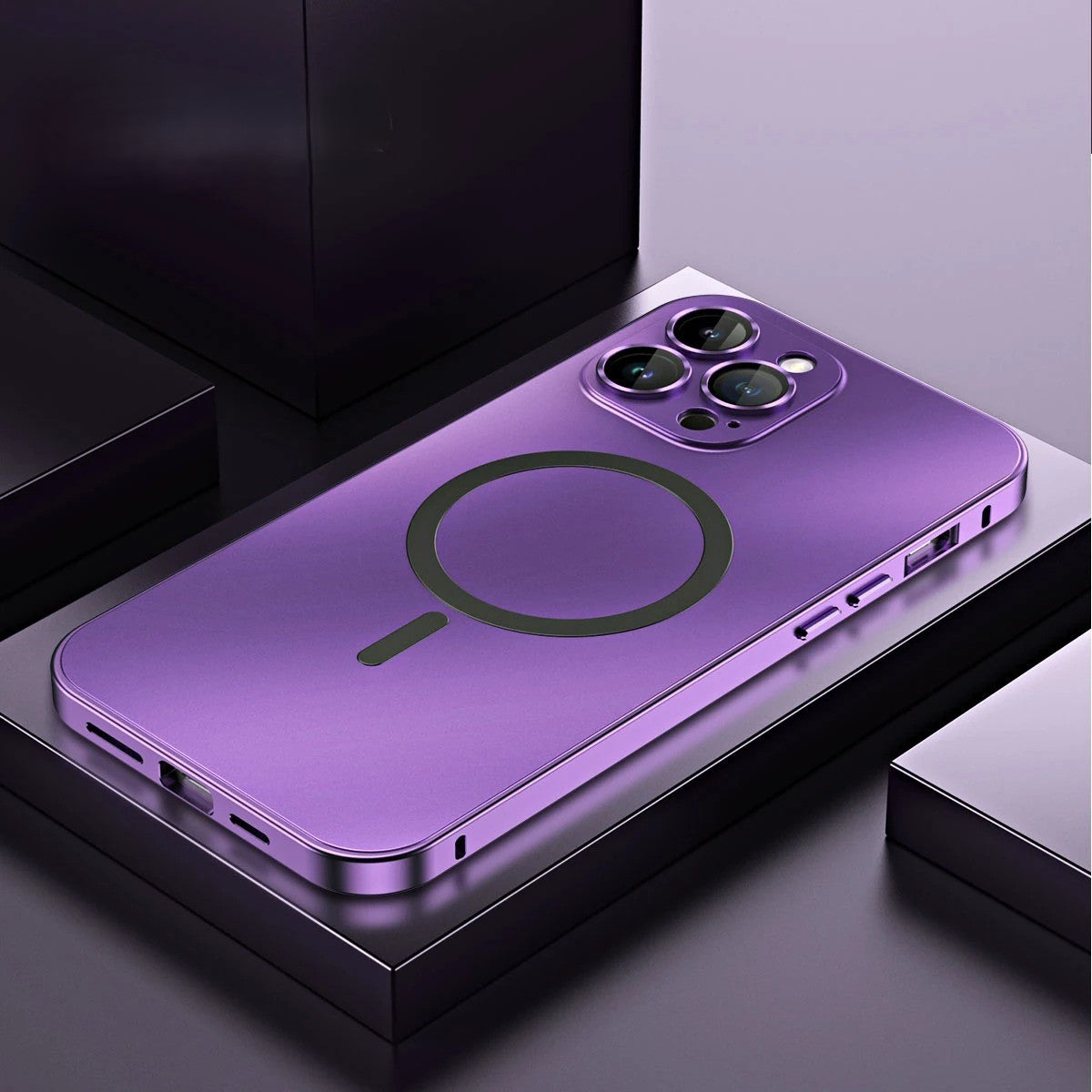 MagSafe Metall Hülle mit Kameraschutz - iPhone violett www.jstdeal.de