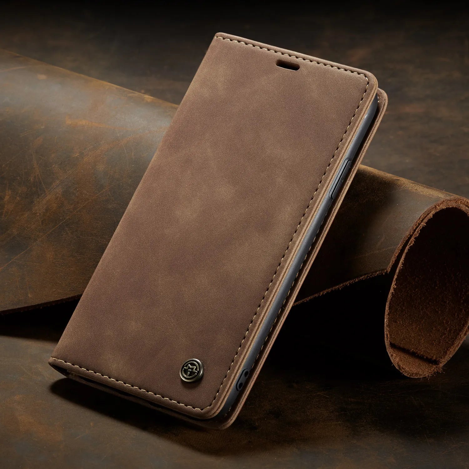Magnetische Wallet Hülle für Samsung Galaxy A14/A53/A54/A73/S20Ultra/S20Plus/S20/S21Ultra/S21Plus/S21/S21FE/S22Ultra/S22Plus/S22/S23Ultra/S23Plus/S23/S24Plus/S4- Flip Case Braun