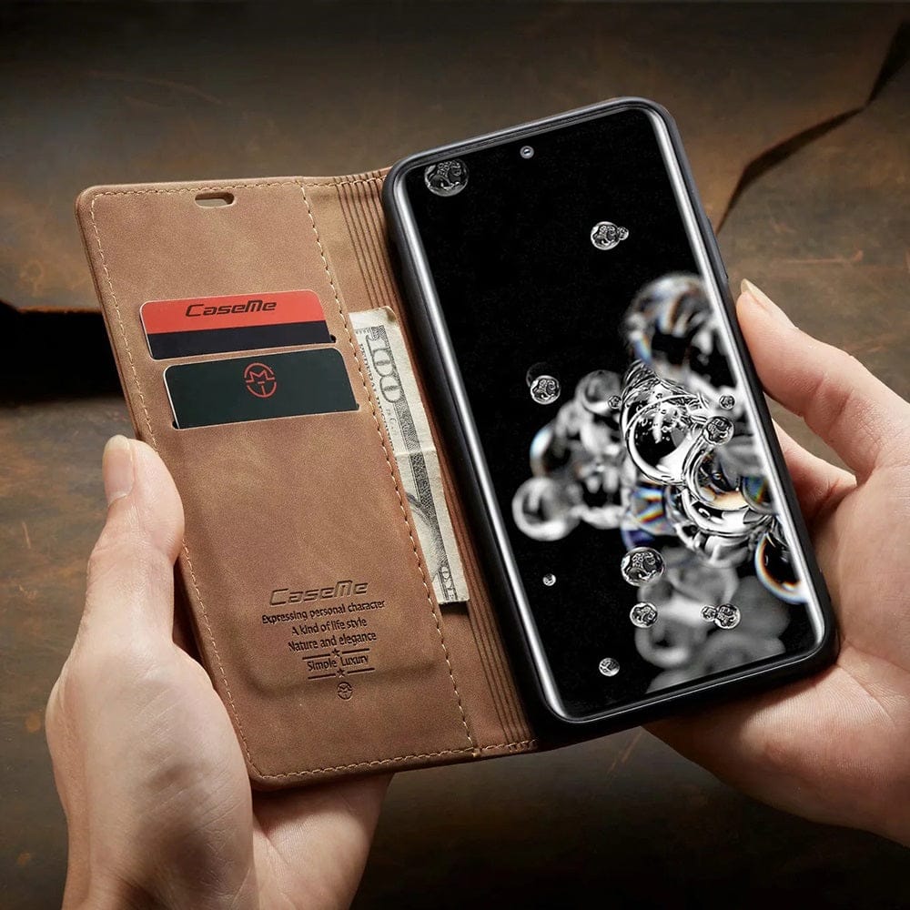 Magnetische Wallet Hülle für Samsung Galaxy A14/A53/A54/A73/S20Ultra/S20Plus/S20/S21Ultra/S21Plus/S21/S21FE/S22Ultra/S22Plus/S22/S23Ultra/S23Plus/S23/S24Plus/S4- Flip Case