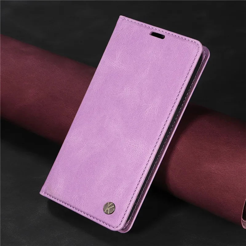 Magnetischer Leder Flip Case Huawei Huelle_pink