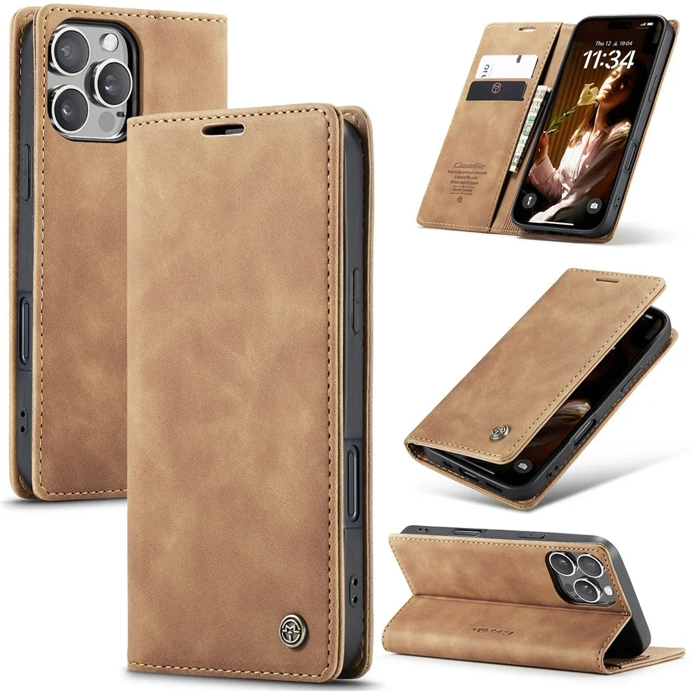 Luxury Flip Case iPhone, magnetische Wallet Hülle - iPhone 16 Series