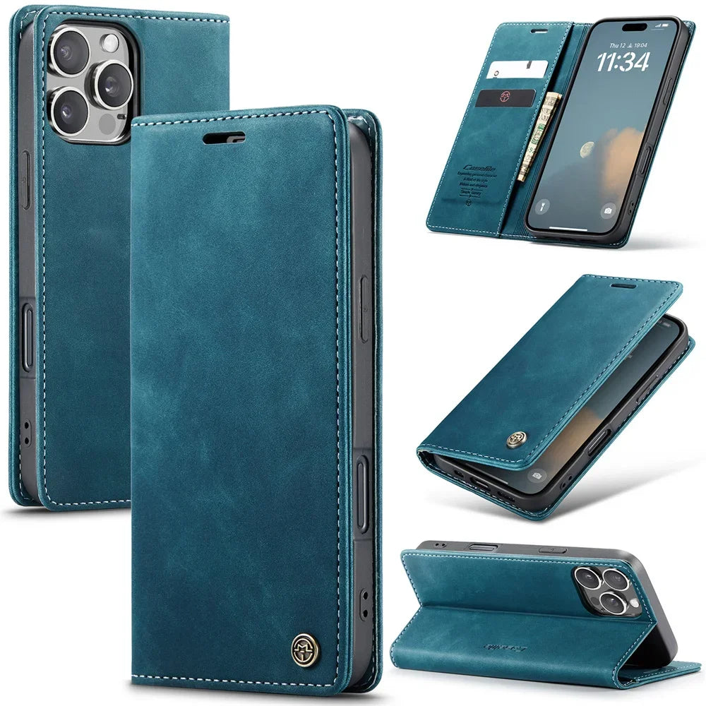 Luxury Flip Case iPhone, magnetische Wallet Hülle - iPhone 16 Series