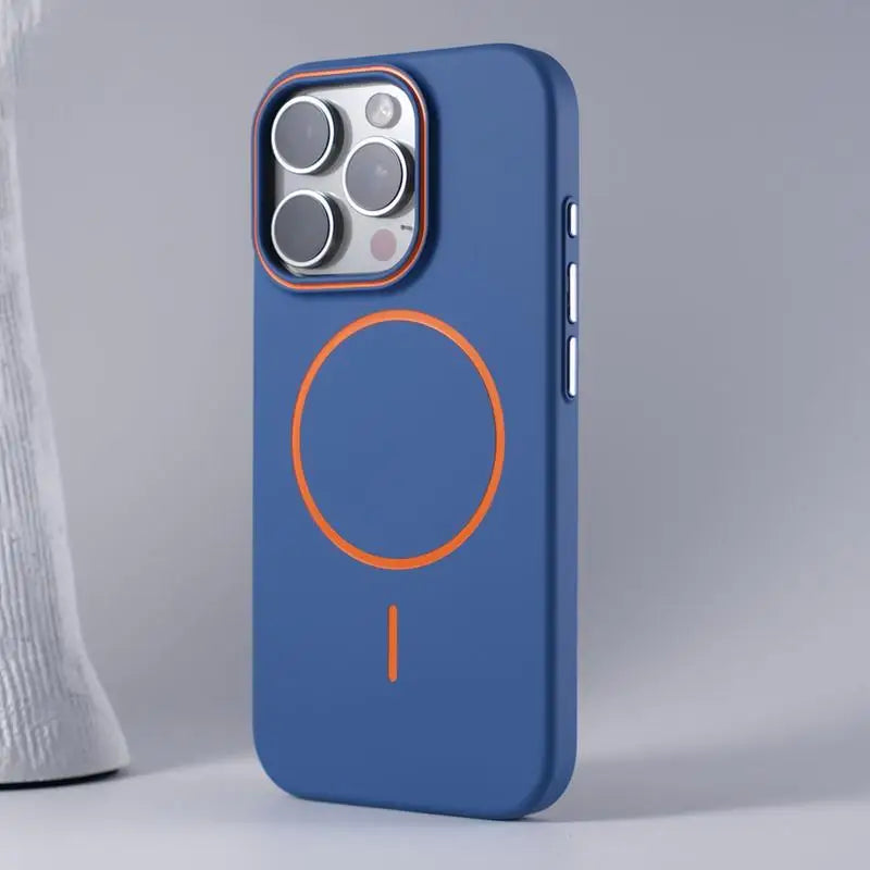 Ultra dünne MagSafe iPhone Hülle matt blau