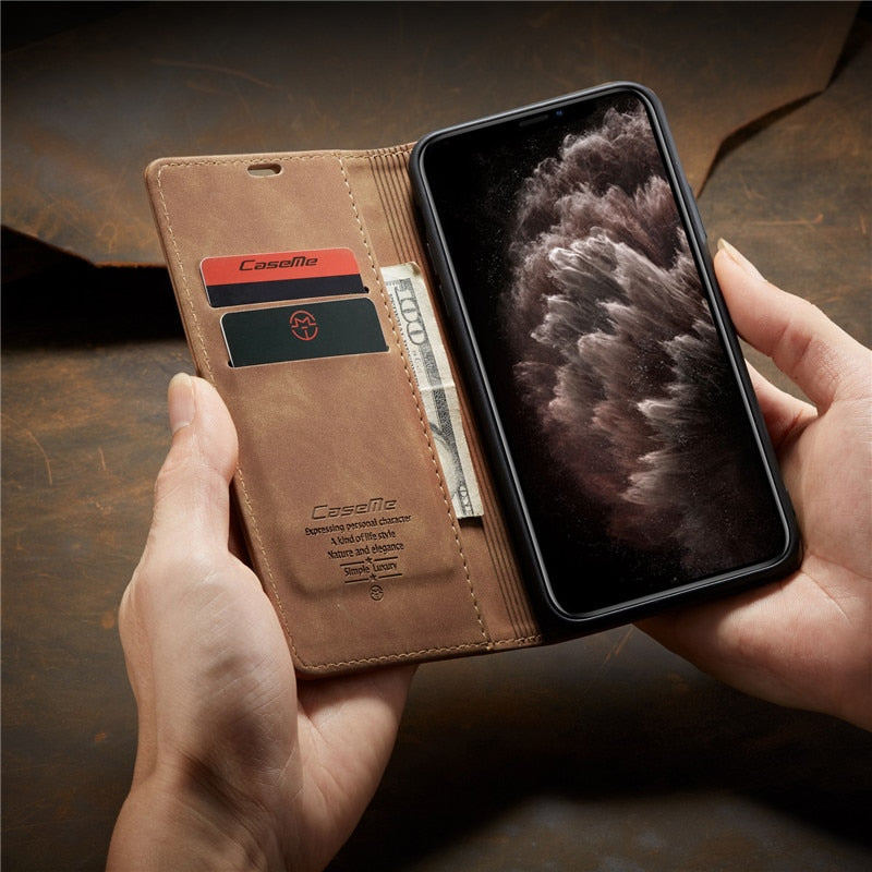 Luxury magnetische Wallet Hülle - iPhone